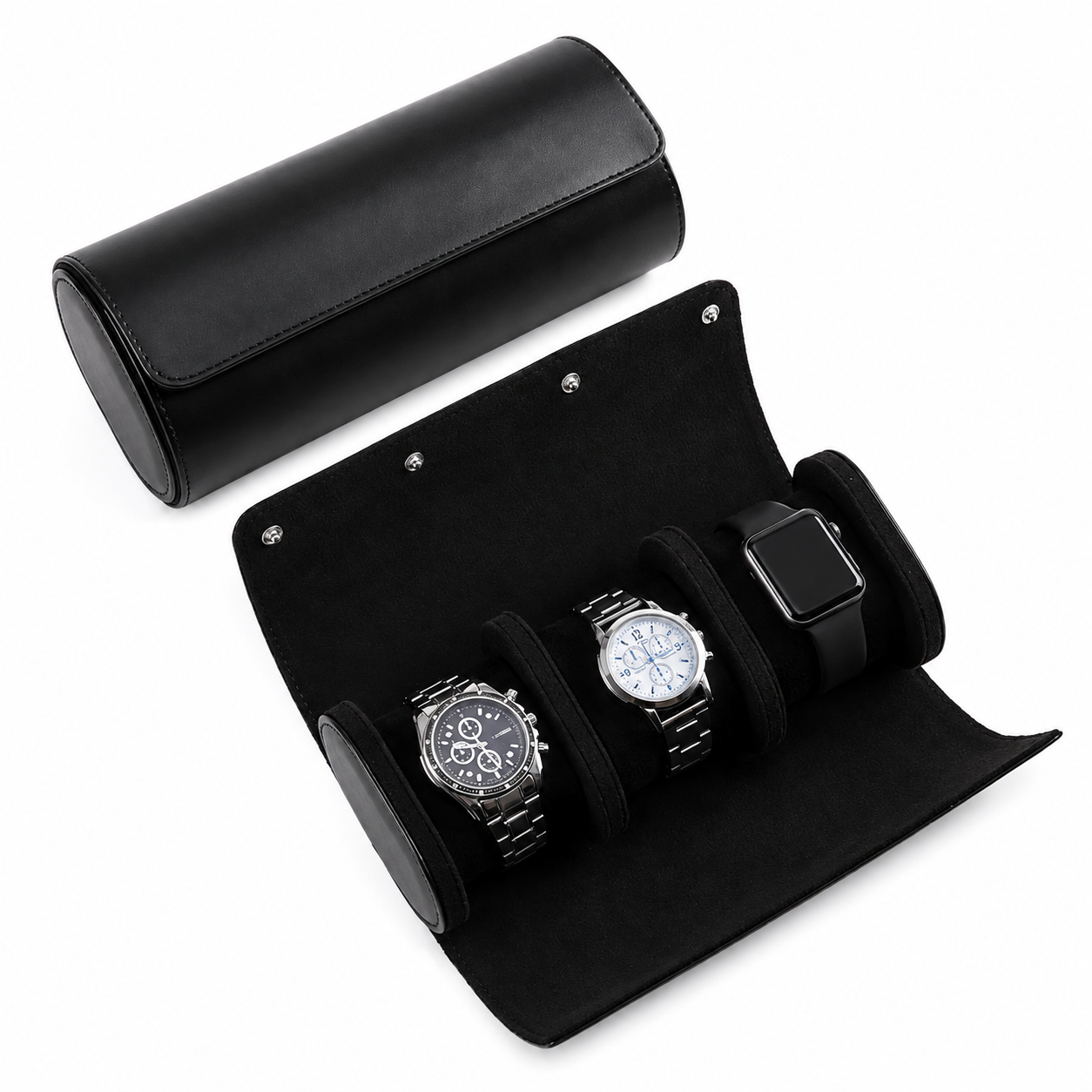 3 Slots Leather Watch Box